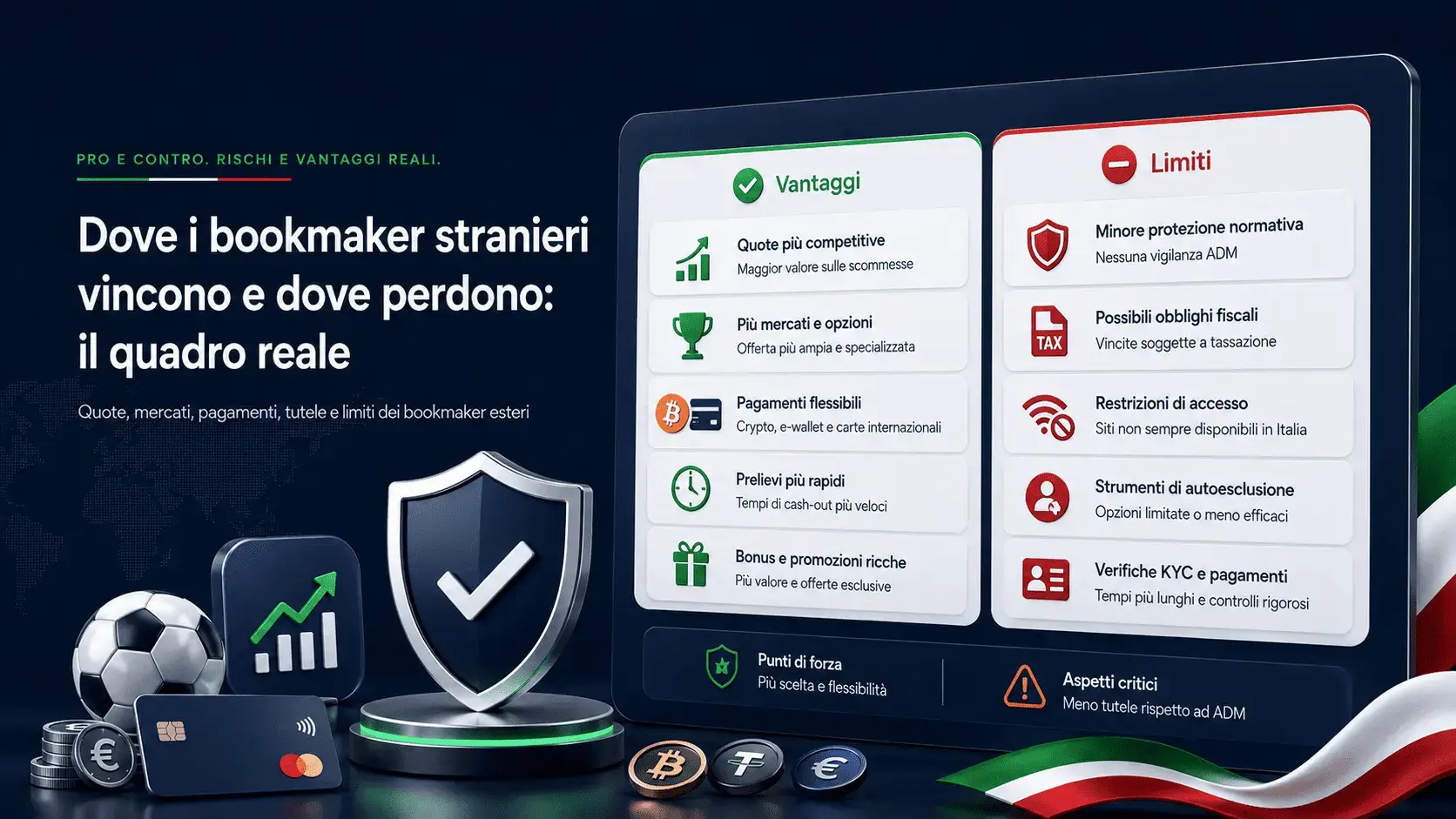Dove i bookmaker stranieri vincono e dove perdono